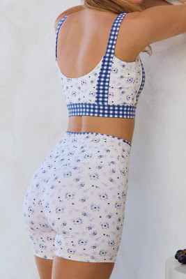 Astoria LUXE BALANCE Short - Blueberry Gingham | astoria activewear