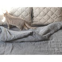 Silver Linen Duvet Cover Pre-Washed Soft Bedding | Etsy (US)