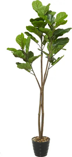 GINGER BIRCH STUDIO Green Faux Foliage Artificial Fiddle Fig Leaf Tree | Nordstromrack | Nordstrom Rack