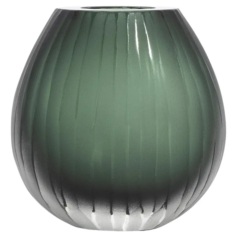 Hand-Blown Murano Surpime Vase in Eucalyptus Green | 1stDibs