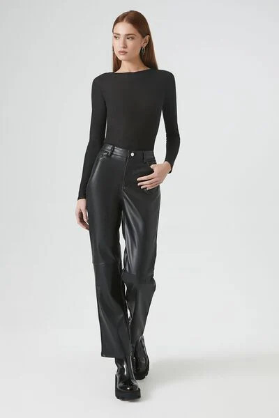 Faux Leather Straight Pants | Forever 21