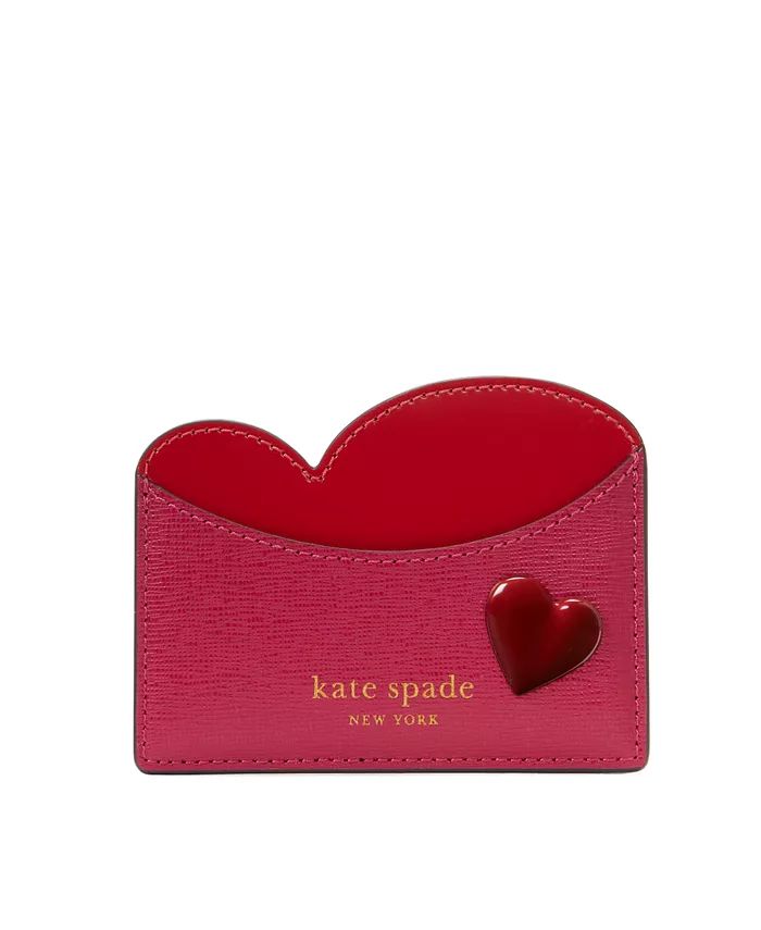 kate spade new york Pitter Patter Smooth Leather Card Holder - Macy's | Macy's