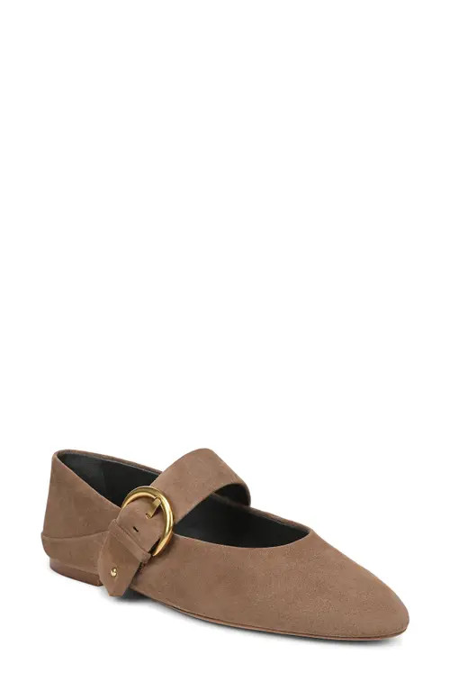 Franco Sarto Cove Mary Jane Flat in Grey Suede at Nordstrom, Size 8.5 | Nordstrom