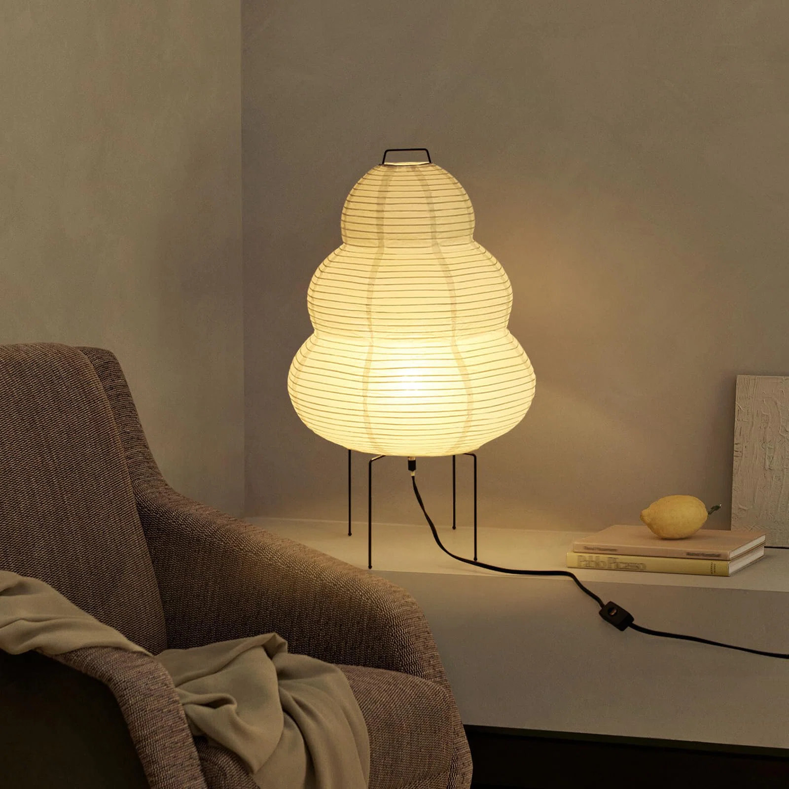 Noguchi Floor Lamp, Wabi-Sabi Style Paper Floor Lamp, Dimmable Japanese Rice Paper Lantern,  Floo... | Wayfair North America