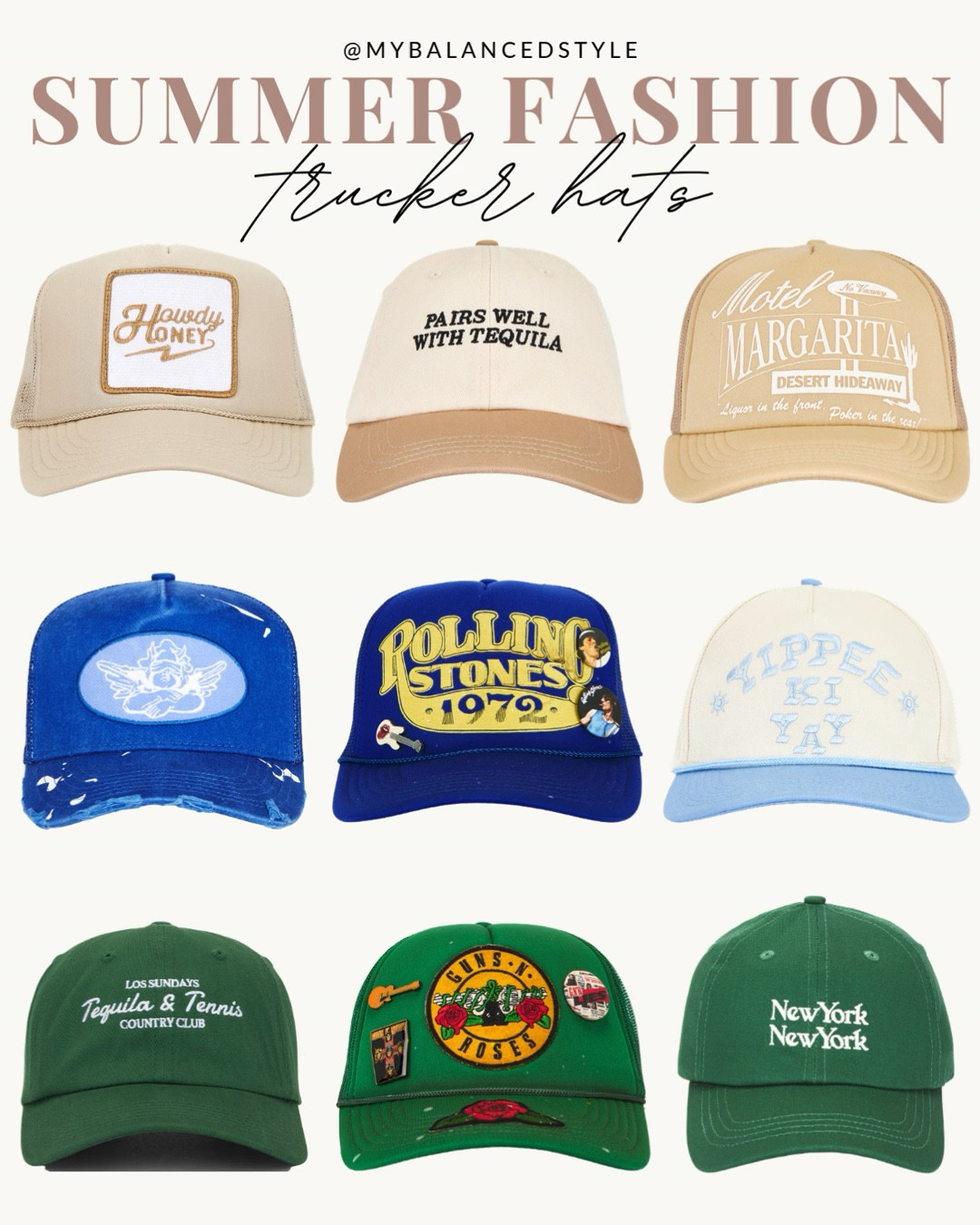 Summer trucker hats

Trucker hat style
Vintage inspired caps
Embroidered baseball hats
Casual everyday headwear
Graphic patch hats
Beach day accessories
Athleisure cap look
Weekend outfit staple
Sun protection fashion

#LTKSeasonal