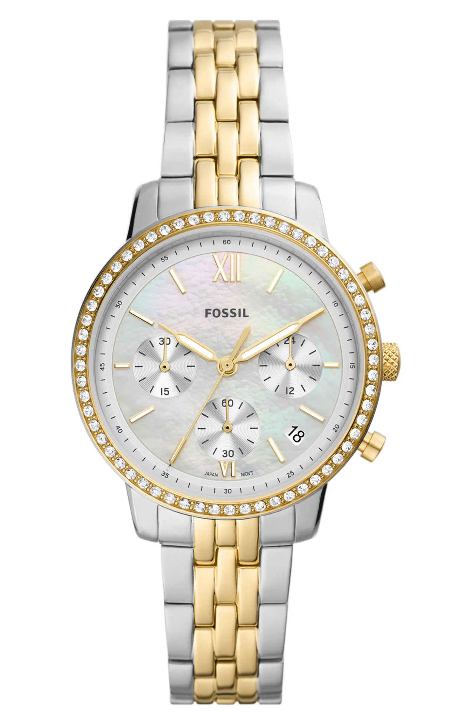 Neutra Chronograph Crystal Bracelet Watch, 36mm | Nordstrom