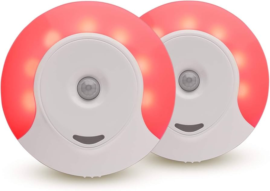Sleep Aid Red LED Motion Sensor Night Light Plug in for Bedroom with Dusk to Dawn Motion Activate... | Amazon (US)