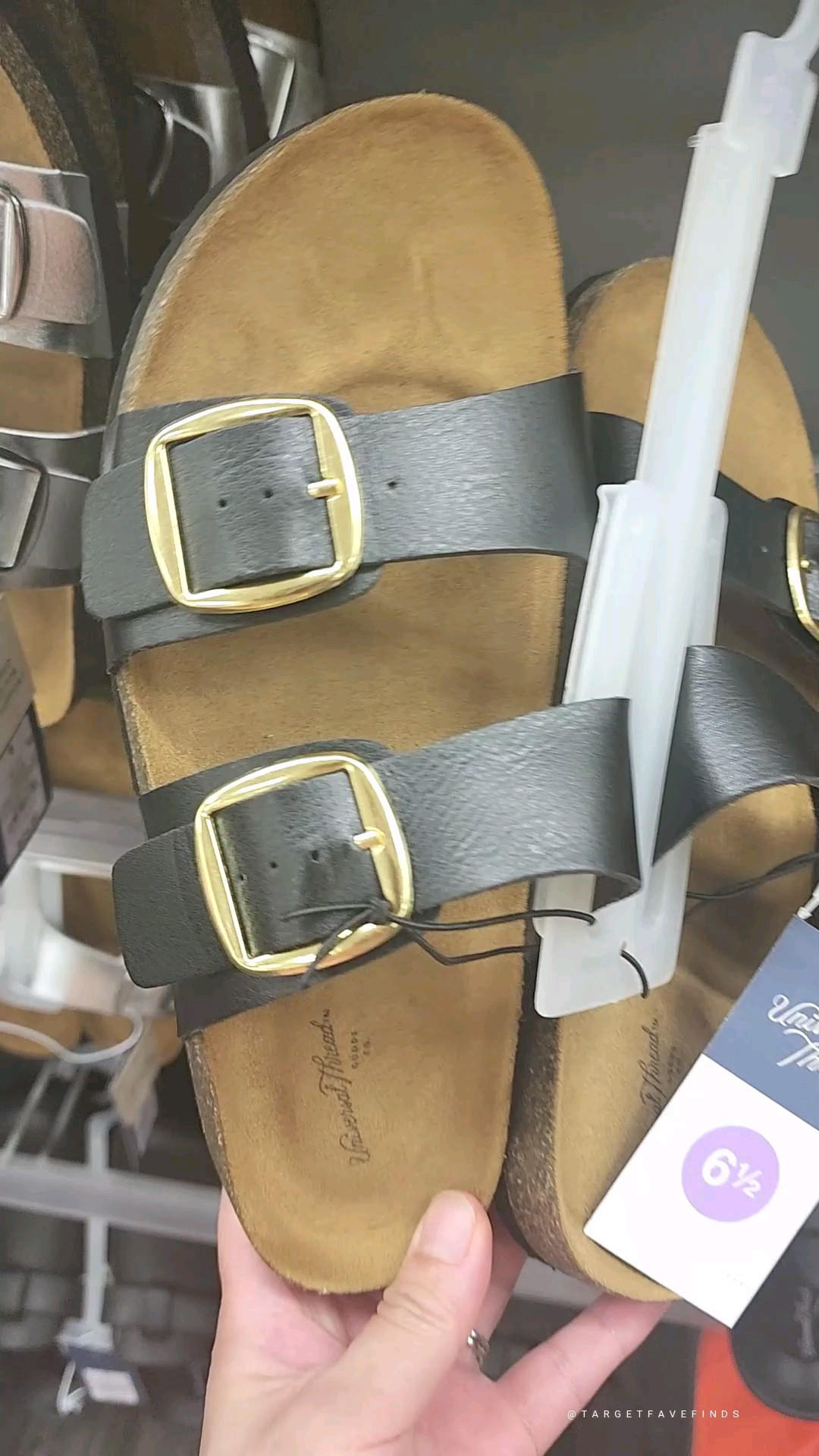 Birkenstock look for less sandals, black with gold hardware, target shoes, target finds, targetfavefinds 

#LTKVideo #LTKShoeCrush #LTKStyleTip