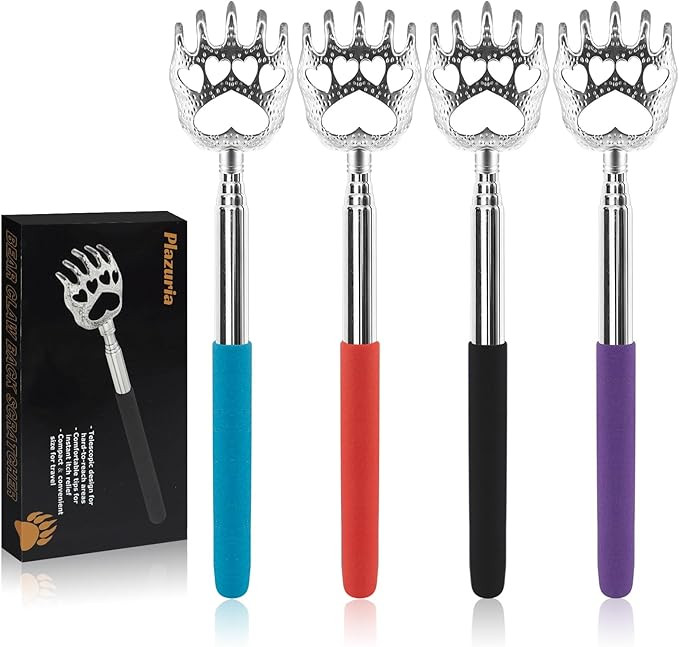 (4-Pack) Portable Extendable Telescopic Bear Claws Metal Back Scratchers/Hand Massager/Backslap w... | Amazon (US)