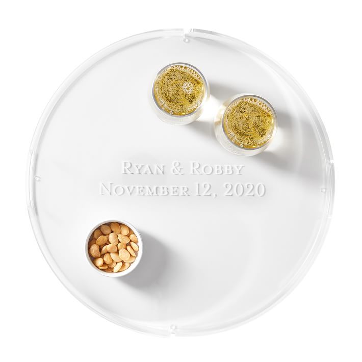 Etched Acrylic Circle Serving Tray | Mark and Graham