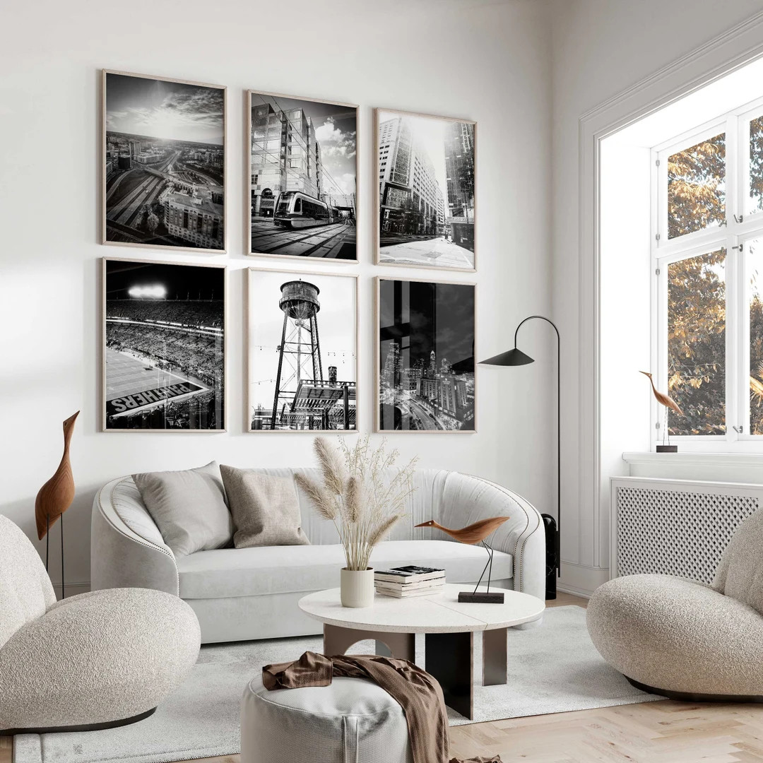 Charlotte North Carolina Set of 6 City Prints – Charlotte North Carolina Black and White 6 Piec... | Etsy (US)