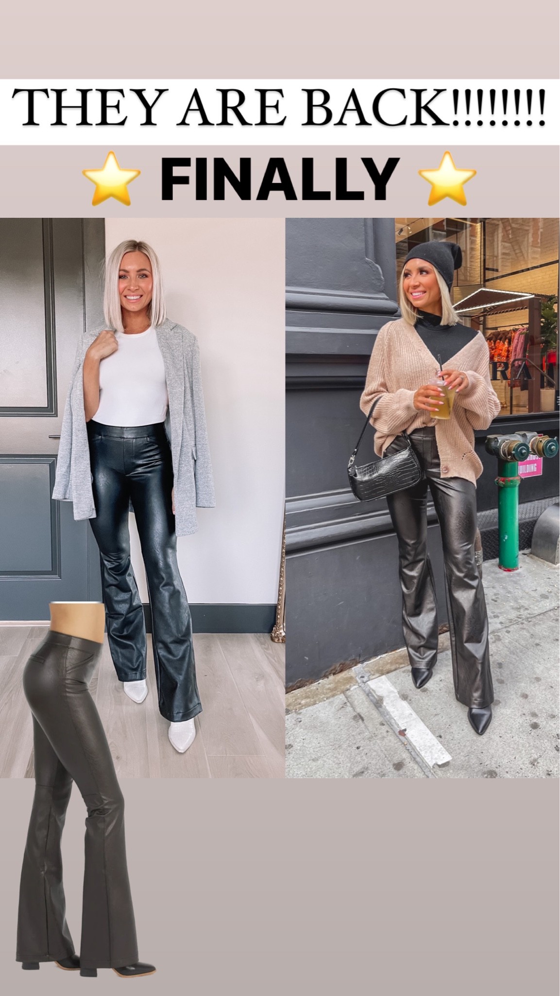 TANNERXSPANX for 10% off the entire spanx site! The Leather-like flares are BACK!!!! They sold out so fast last year & are one of my favorite pieces that I own. I swear a small petite. They come in short, regular, and tall 

#LTKSeasonal #LTKstyletip