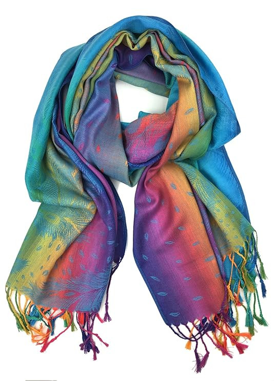Plum Feathers Tapestry Ethnic Paisley Pattern Pashmina Scarf | Amazon (US)
