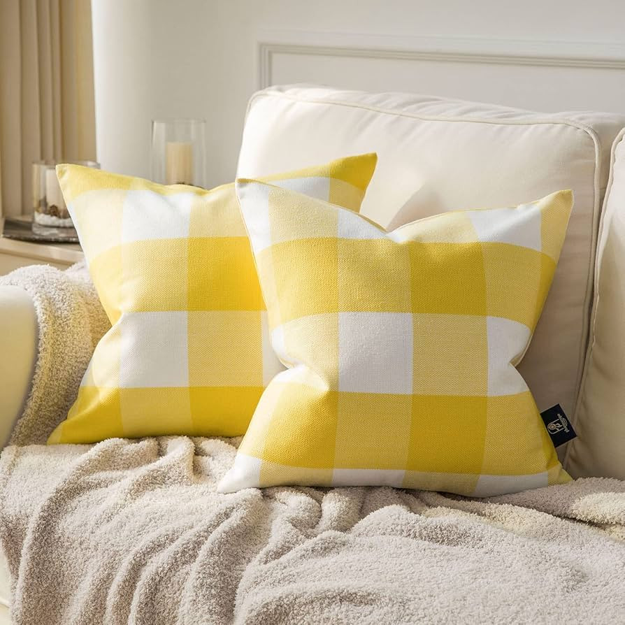 Phantoscope Pack of 2 Gingham Buffalo Check Plaid Throw Decorative Pillow Cover Outdoor Indoor Th... | Amazon (US)