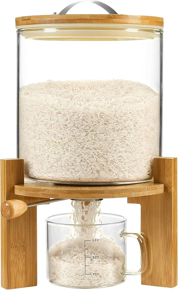 Vuinop Rice Dispenser, Rice Storage Container：Flour and Cereal Container with Airtight Lid and ... | Amazon (US)