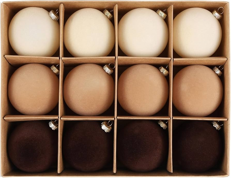 Maritown Velvet Christmas Ornaments Balls 24 Pcs 2.4 Inches Flocked Plastic Shatterproof Xmas Bau... | Amazon (US)