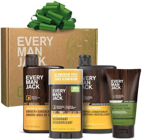Every Man Jack Men's Bath and Body Gift Set - Amber + Sandalwood Scent - Clean Ingredients - Incl... | Amazon (US)