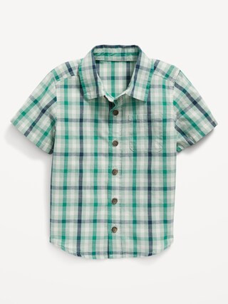 Short-Sleeve Printed Poplin Shirt for Toddler Boys | Old Navy (US)