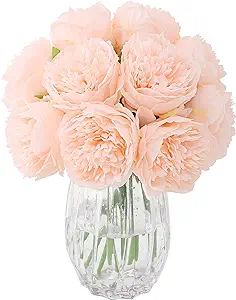 2 Bunches Artificial Peonies, 10 Heads Silk Peony Fake Flower for Wedding Home Office Party Hotel... | Amazon (US)
