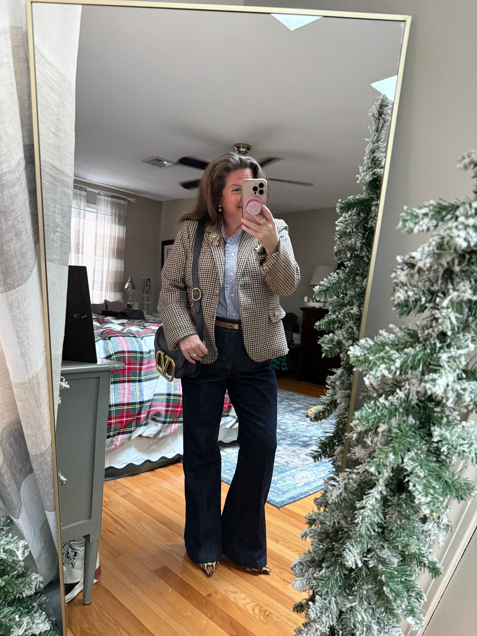 Date night with the blazer I made! Yes!! I saw a similar blazer at anthro and thought I could fancy up a blazer I already owned- so I did! 

#LTKMidsize #LTKOver40 #LTKootd