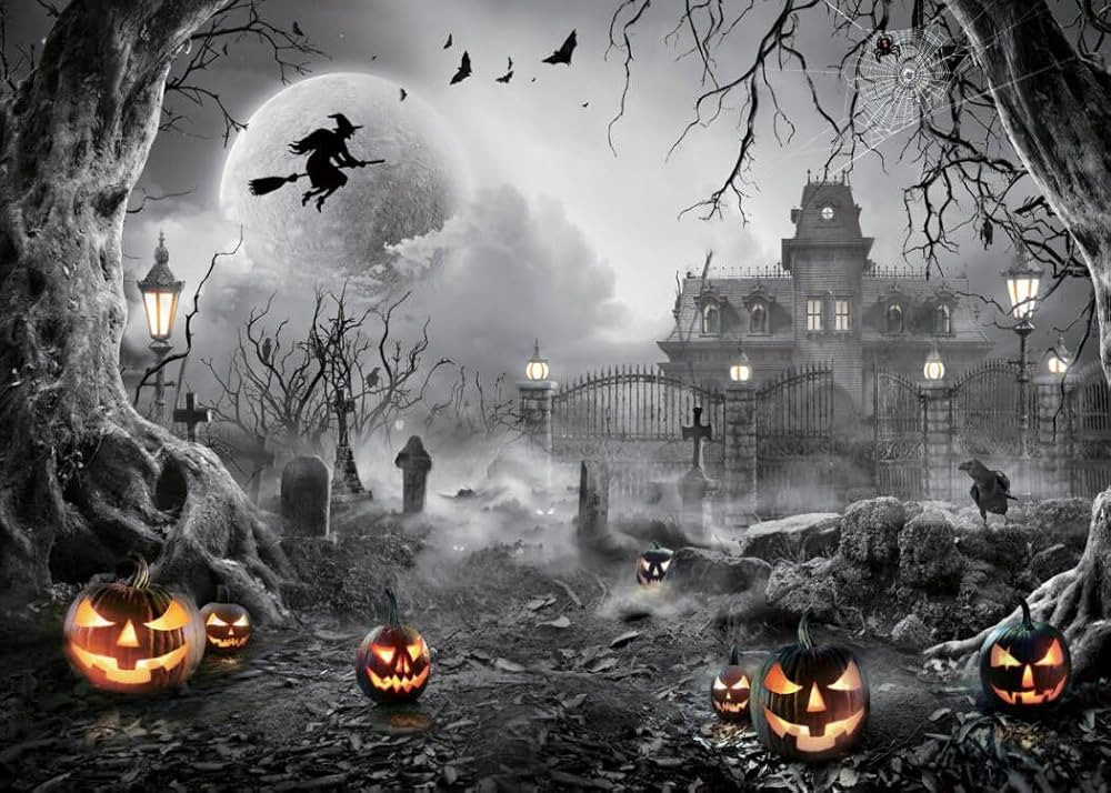SJOLOON Halloween Backdrop Horror Backdrop Halloween Photo Backdrop for Halloween Party Decoratio... | Amazon (US)