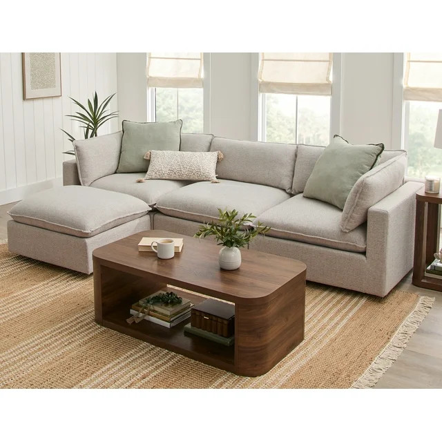 Better Homes & Gardens Weston Cloud Modular Sectional Sofa, Heather Wheat | Walmart (US)