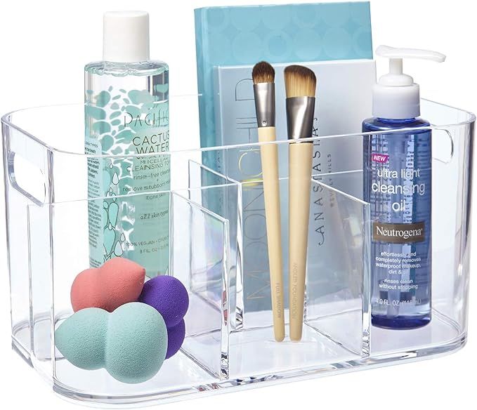 STORi Bliss 5-Compartment Plastic Organizer | Clear | Rectangular Divided Makeup & Vanity Storage... | Amazon (US)