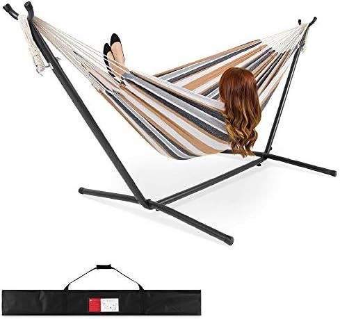 Best Choice Products 2-Person Double Hammock with Stand Set, Indoor Outdoor Brazilian-Style Cotto... | Amazon (US)