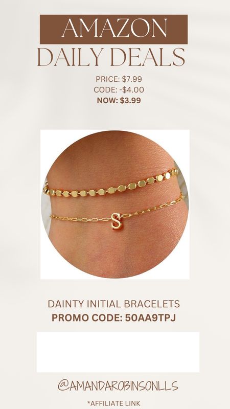 Amazon Daily Deals
Dainty gold initial bracelet 

#LTKFindsUnder50 #LTKSaleAlert