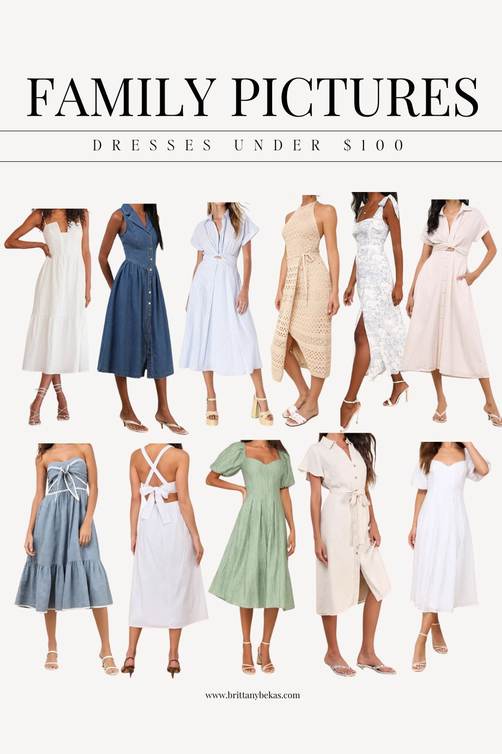 These dresses from Lulus are my must have for family pictures for spring 2025! All of them are under $100 and are perfectly on trend for spring, summer and any beach family pictures.

summer dresses. white dresses. family picture dress. family photo dress. easter dresses. vacation dresses. beach dress. lulus. old money style. spring wedding guest dress. 

 

#LTKSpringSale #LTKFindsUnder100 #LTKStyleTip