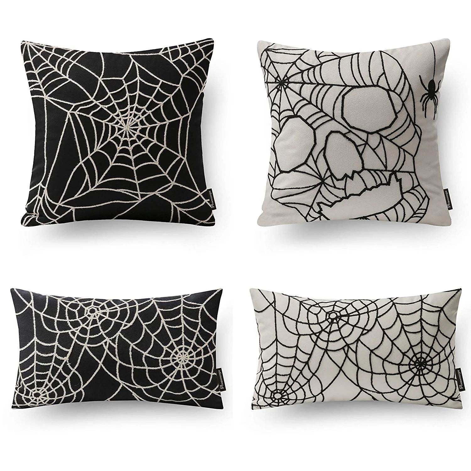 Phantoscope Halloween Holiday Collection Cotton Embroidery Decorative Throw Pillow, 12" x 20"/18"... | Walmart (US)