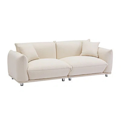 Masako Modern Sofa Couch Upholstered Sofa Living Room Couch with 2 Pillows | Wayfair Professional
