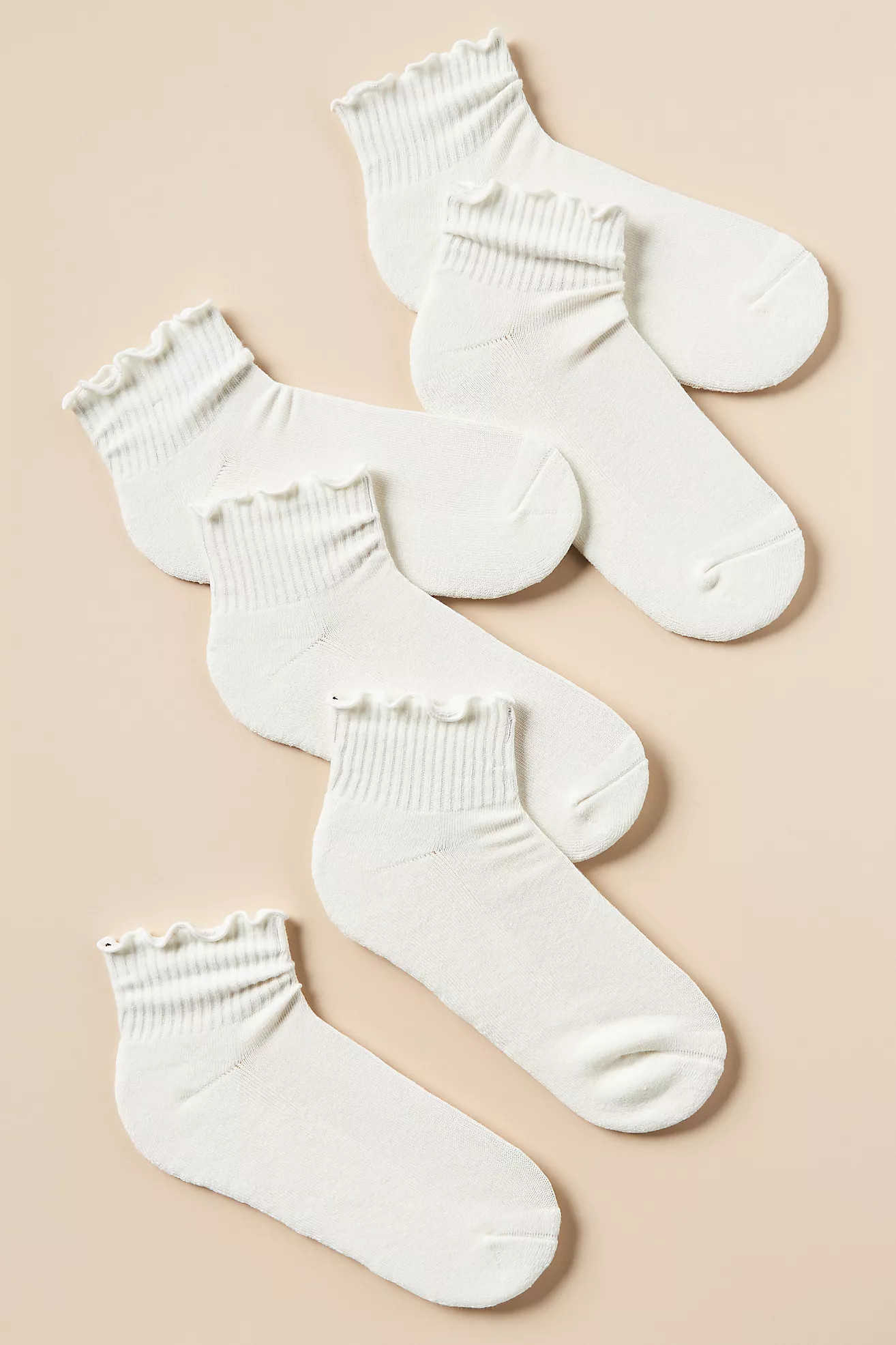 Daily Practice Athletic Ruffle Socks, Set of 3 | Anthropologie (US)
