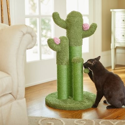 Frisco Cactus Cat Scratching Post, 33-in, Tri-post | Chewy.com