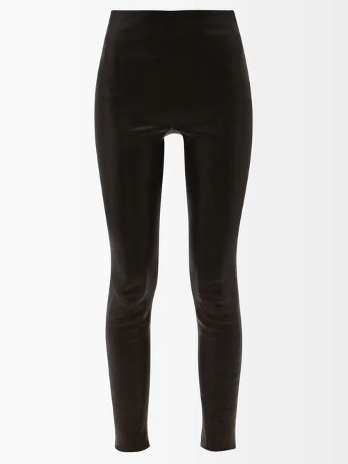 Frame - High-rise Leather Leggings - Womens - Black | Matches (US)