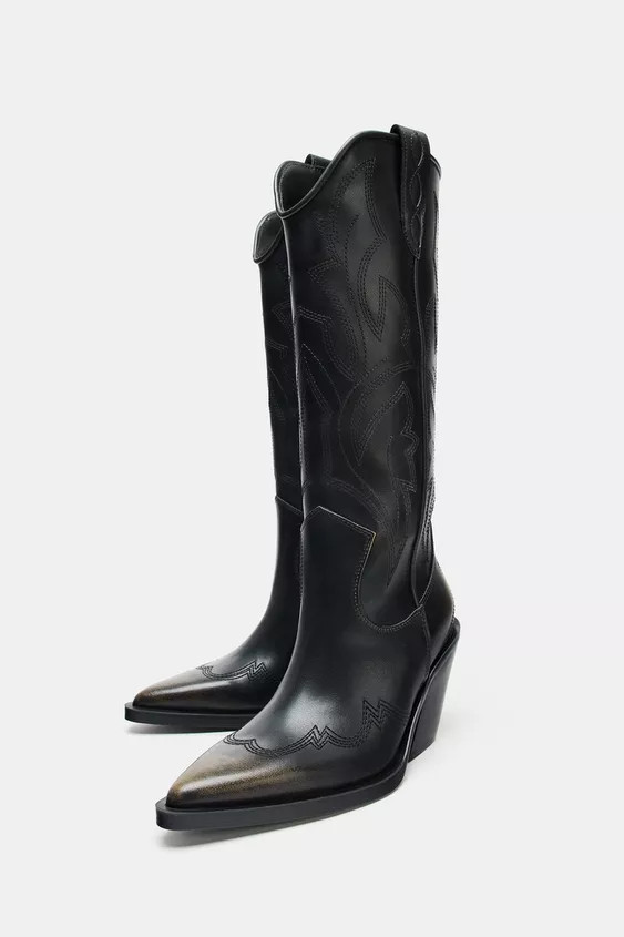 COWBOY-STIEFEL MIT STICKEREI | Zara US