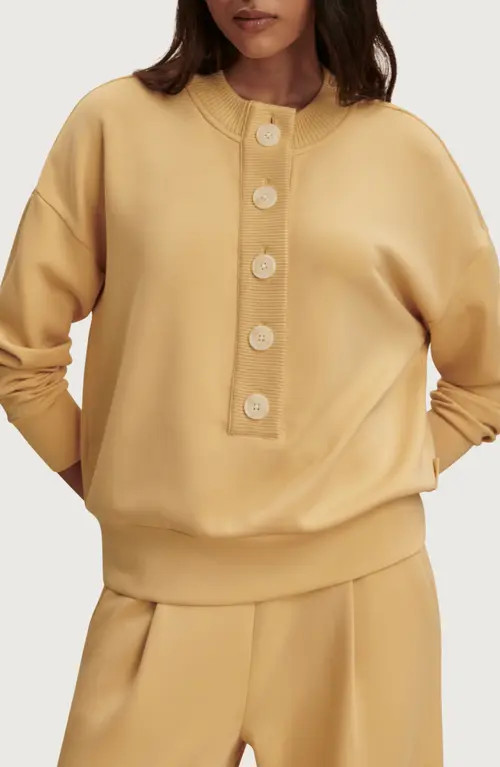 Varley Reena Front Button Sweatshirt in Sahara Sun at Nordstrom, Size Small | Nordstrom
