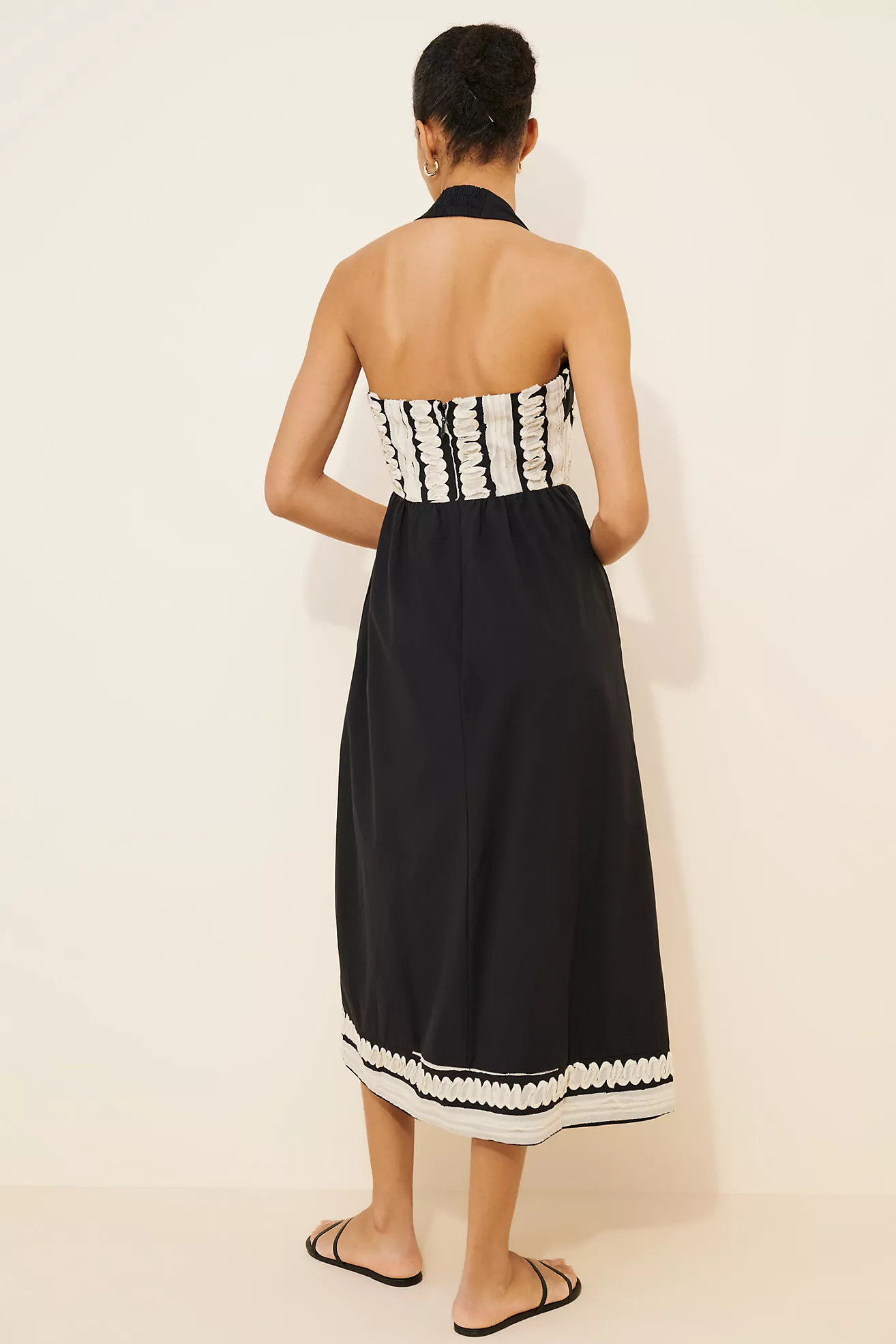 Adelyn Rae Fernanda Halter Contrast Midi Dress | Anthropologie (US)