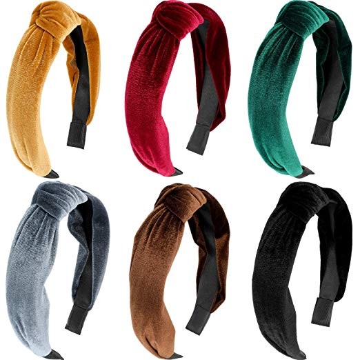 Yaomiao 6 Pieces Bow Knot Headband Twist Knot Hairband Cross Knot Headband Velvet Hairband Elasti... | Amazon (US)