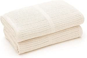 Bloomsbury Mill - Twin Pack - 100% Pure Organic Cotton - Extra Soft Cellular Baby Blankets - Swad... | Amazon (UK)