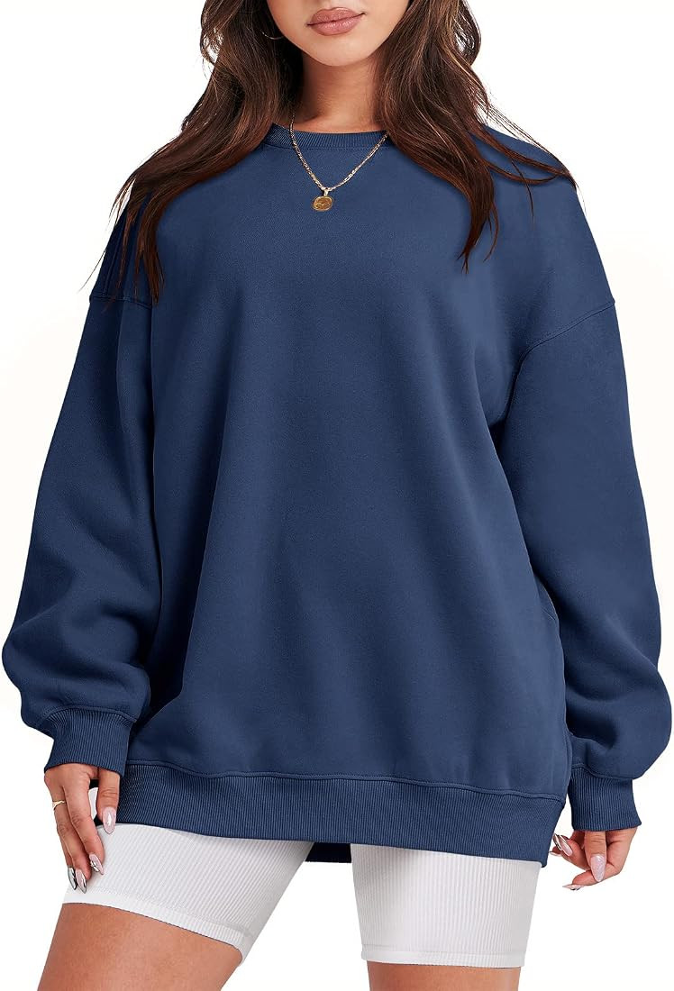 Oversized Sweatshirt for Women Fleece Long Sleeve Crewneck Casual Pullover Top Fall 2023 Trendy C... | Amazon (US)