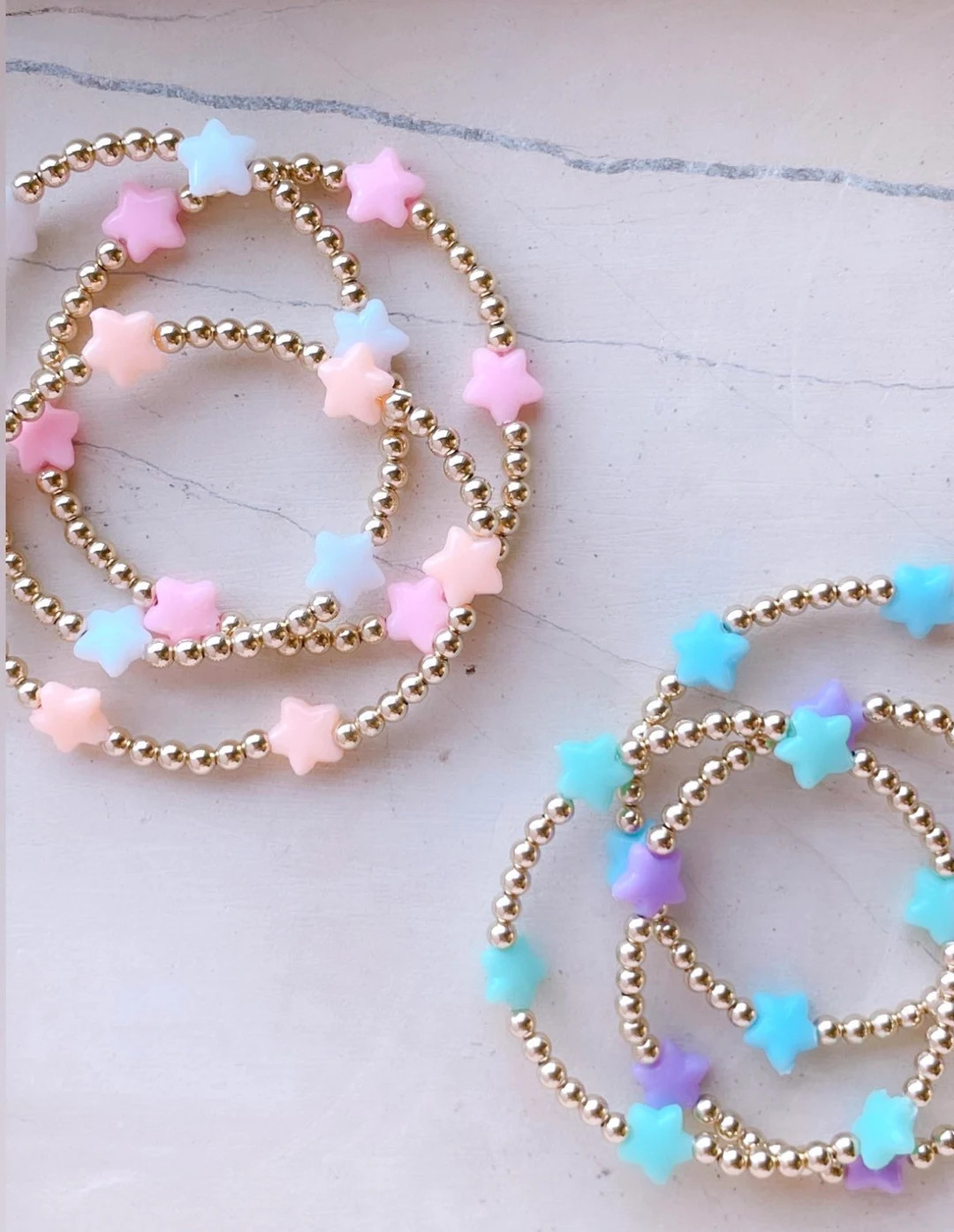 Pastel Stars and 14kt gold filled bracelet | Kids Personalized Beaded Name Bracelet | Custom Word... | Etsy (US)