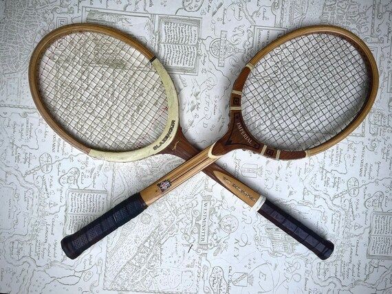 Set of 2 Vintage Tennis Rackets. Retro Country Club. Slazenger and Imperial Tennis Rackets. (Natu... | Etsy (US)