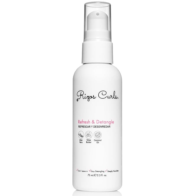 Rizos Curls Travel Refresh & Detangle Spray, Moisturizing Leave-In, Hydrate & Reduce Frizz, Add S... | Amazon (US)