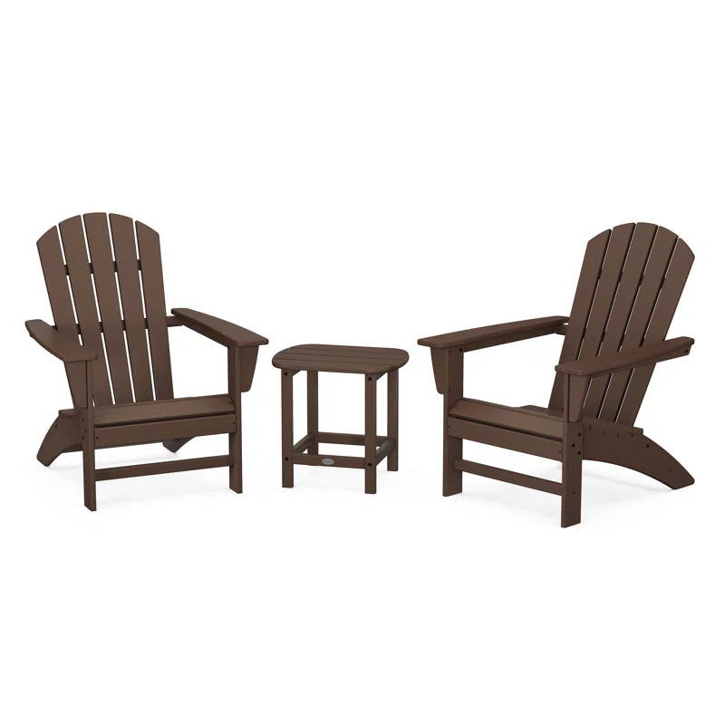 Nautical 3-Piece Adirondack Set with South Beach 18" Side Table | Wayfair North America