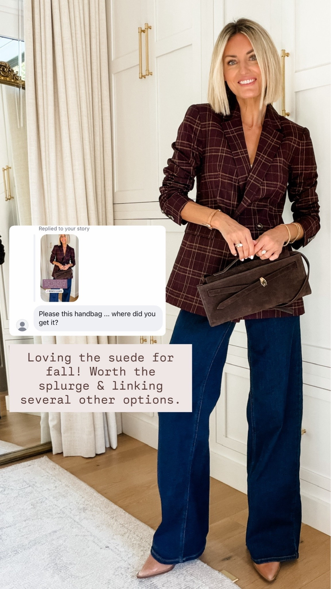 This burgundy plaid blazer is a 10/10😍 so chic and a timeless piece for your wardrobe that adds such sophistication! Wearing xs blazer and 2 in jeans

Loverly grey, Ann Taylor, fashion finds for fall, fall style inspo, how to style plaid blazer for fall, dark wash jeans, target style finds, affordable fashion