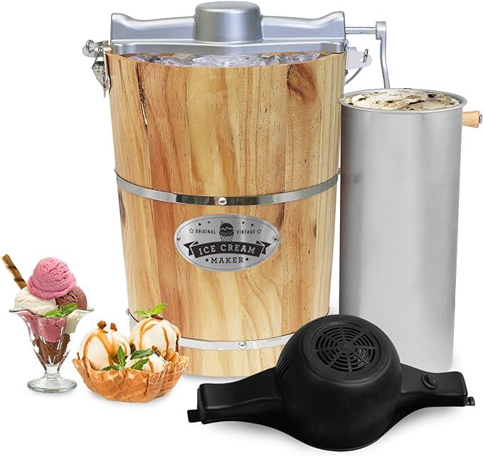 Elite Gourmet EIM916 Old Fashioned 6 Quart Vintage Wood Bucket Electric Maker Machine Appalachian... | Amazon (US)