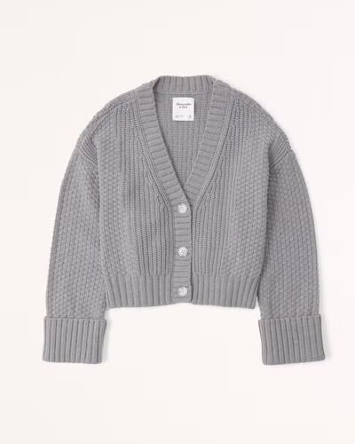 Cotton Seed Stitch Cardigan | Abercrombie & Fitch (US)