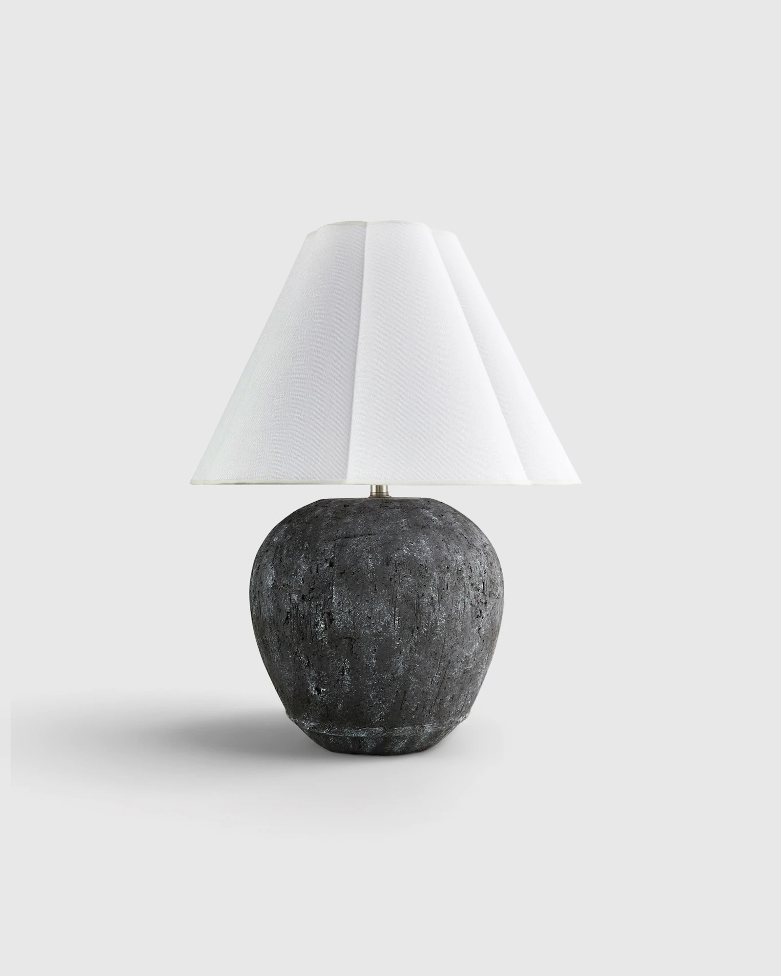 Rustic Cement Table Lamp with Fluted Shade | Quince