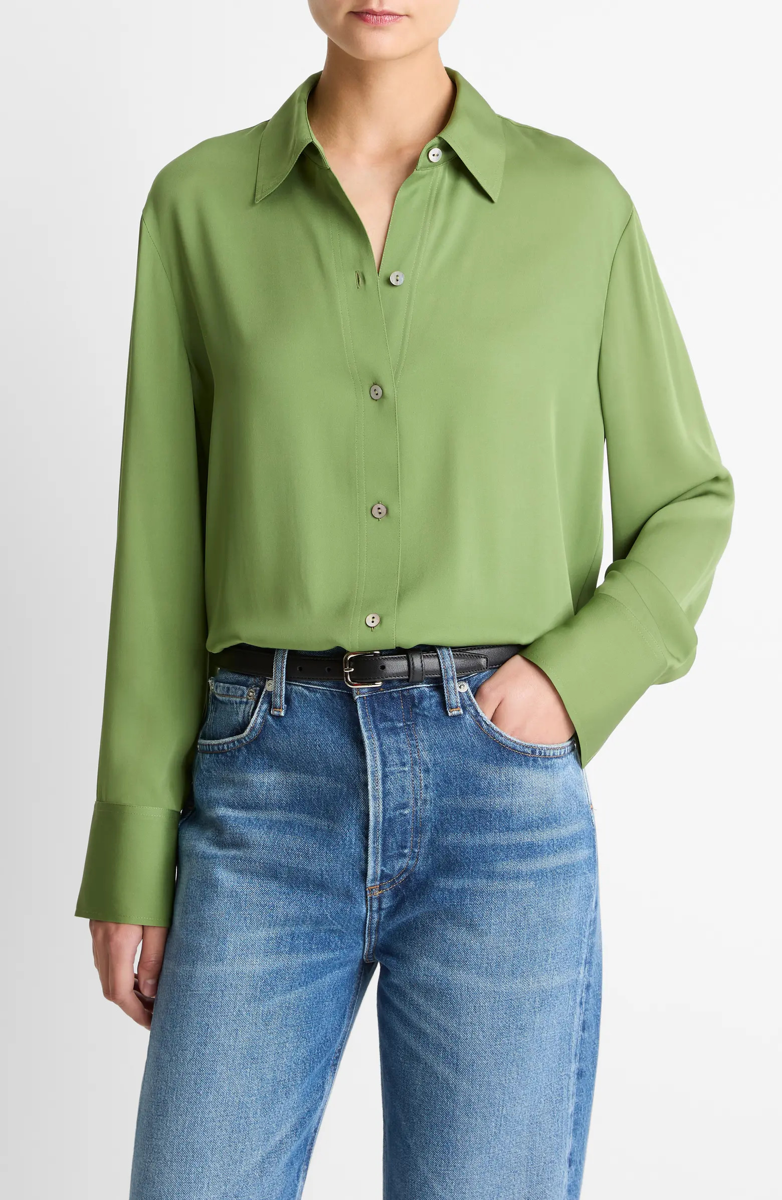 Stretch Silk Button-Up Shirt | Nordstrom